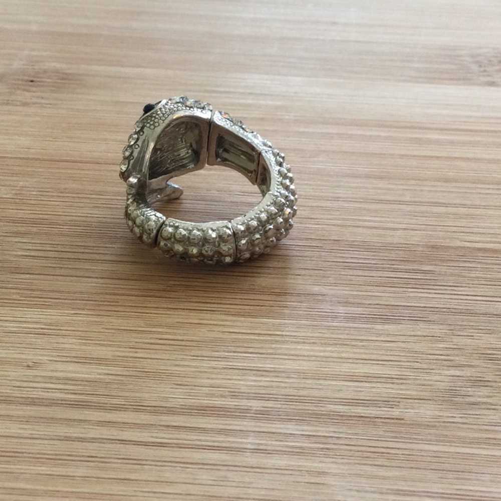 Silver & Rhinestone Snake Ring - Picture 4 of 5
